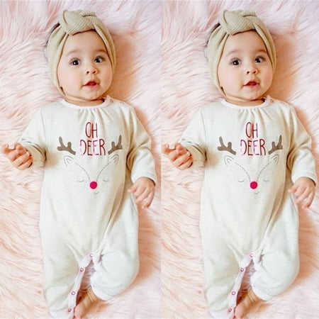 

Quealent Baby Girl Clothes Jumpsuit For Baby Boy Baby Girl Clothes Solid Ruffle Long Sleeve Romper Bodysuit Tops One Piece Jumpsuit Fall Winter Outfit White 6-12 Months
