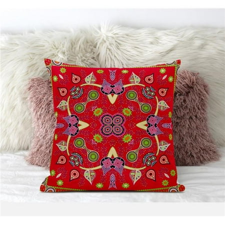 

Amrita Sen Designs CAPL685FSDS-BL-16x16 16 x 16 in. Paisley Pattern Square Suede Blown & Closed Pillow - Red