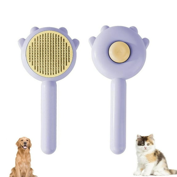 2025 Magic Self-Cleaning Pet Brush – Effortless Detangling & Shedding Solution for Long/Short Hair Dogs & Cats | Purple/Green/Yellow (Walmart Exclusive)