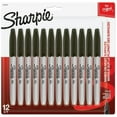 thumbnail image 1 of Sharpie Marqueurs Permanents, Pointe Fine, Noir, 12 Unités, 1 of 5