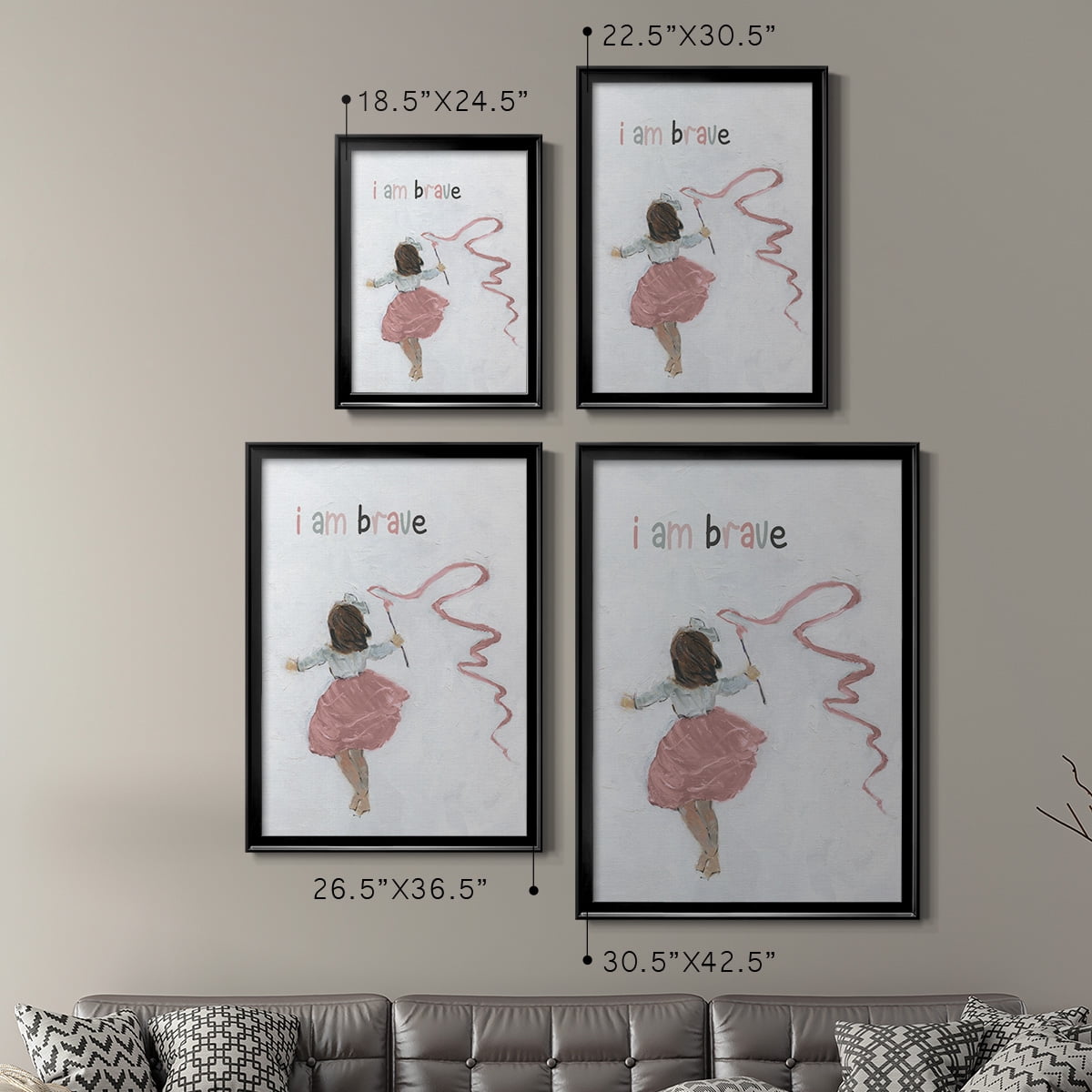 Girl Catching Wind Premium Framed Print - Ready to Hang
