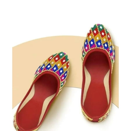 Red formal shoes Embellished Ballet Flat Shoes red Jutis red Slip Ons Mojri red Khussa red bridal shoes for women for gift her