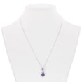 thumbnail image 3 of Sterling Silver Amethyst & White Topaz Teardrop Pendant with 18" Chain, 3 of 4