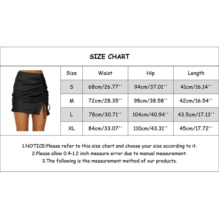 XIUH Women's Solid Color Drawstring High Waist Mini Skirt Pleated Side  Split Wraped Fashion Short Skirt Black S 