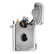 Automatic Ignition Classic Brass Kerosene Lighter, Refillable, Soft-Flame, Safety Lock, Relief Carving, Inlay, Unique, Luxury, Collectible, Fathers Gift, Thorens Gen 1 Single Claw Eye of Diamond
