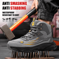 thumbnail image 3 of Men's Steel Toe Safety Boots,Non Slip Ankle Protection Safety Shoes,Puncture-Resistant Work Shoes for Factory|Construction|hiking|Outdoor,Black Size 9.5, 3 of 9