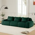 thumbnail image 3 of 3-seater 114" Modern Modular Sectional Sofa for Living Room,Flannelette Fabric,Oversized 3-Seater Couch,Boneless Sofa,Deep Seat,Buckle Connection,Anti-slip Design,No Assembly (Green), 3 of 11