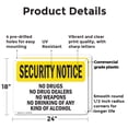 thumbnail image 2 of (2 Pack) No Drugs Dealers Weapons Drinking OSHA Security Notice Sign 24 Inch X 18 Inch Plastic Sign, Weather Resistant, UV Protected for Workplace, Business, and Construction Site, Made, 2 of 8