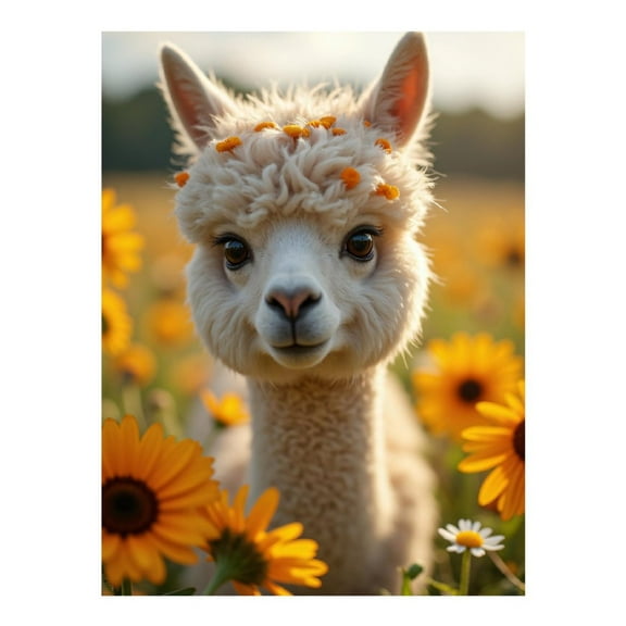 Diamond Art Kit for Adults, Adorable Alpaca In Sunflower Field Diamond Painting for Adults Beginners, DIY Diamond Art Painting Kits, 5D Diamond Painting Crafts for Home Decor 12x16 Frameless