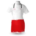 thumbnail image 4 of Poland Apron, Grunge Illustration of Polish Flag Simple Concept Country Traits Print, Unisex Kitchen Bib with Adjustable Neck for Cooking Gardening, Adult Size, Dark Coral White, by Ambesonne, 4 of 4