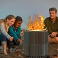 thumbnail image 2 of Vineego 15 inch Smokeless Fire Pit Outdoor Wood Burning Portable Fire Pit Stainless Steel with Standing Cover Backyard Patio Garden Picnic Camping Campfire, 2 of 7
