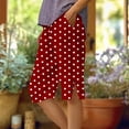 thumbnail image 2 of fheaev Capri Pant for Women Polka Dots Cotton Linen Loose Fit Side Slit Hem Button Detail Summer Casual Straight Leg with Pockets S-XL, 2 of 5