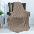 thumbnail image 4 of Earth Tones Soft Flannel Fleece Throw Blanket, Art with Funky Forms Old Fashioned Timeless Stripes Pattern, Cozy Plush for Indoor and Outdoor Use, 70" x 90", Umber White, by Ambesonne, 4 of 5
