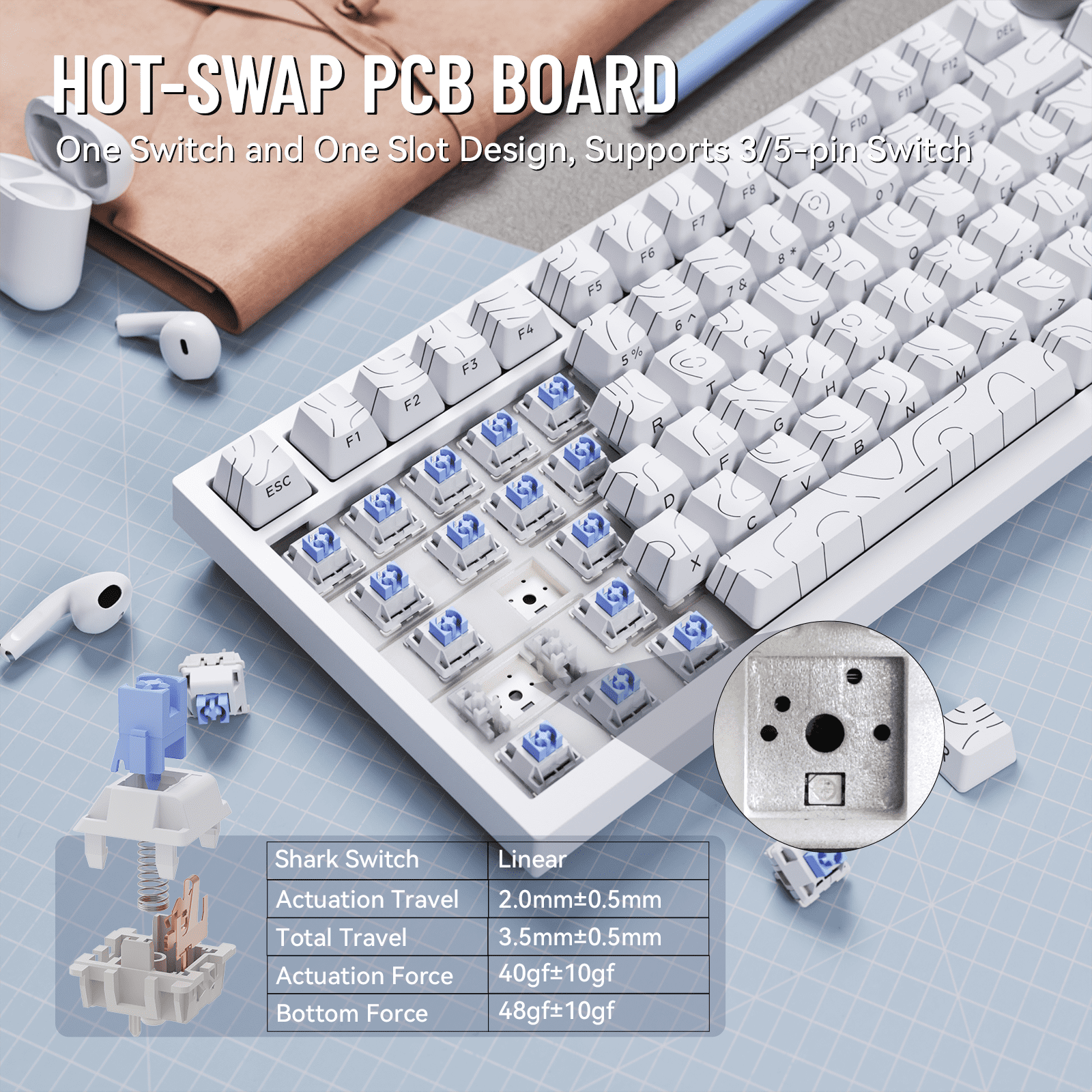ATTACK SHARK X820ULTRA Mechanical Keyboard with C01ULTRA Coiled Cable