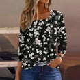 thumbnail image 2 of Blusas para las Mujeres Casual, 3/4 Manga Floral Estampado Camiseta de Moda Top Hecho de Poliéster Transpirable Suave para el Uso Diario de Primavera Otoño, Tops de Blusa para las Mujeres, 2 of 9
