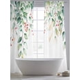 thumbnail image 4 of Teal Summer Eucalyptus Leaves Sheer Curtains 96 Inch Length 2 Panels Set, Spring Botanical Watercolor Voile Window Treatment Semi Sheer Long Curtains Drapes for Bedroom/Living Room/Kitchen 52"x96"x2, 4 of 7