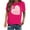 Hot Pink, variant on Fesfesfes T Shirt for Women Valentine's Day Tops Love Printed Tops Short Sleeved T-shirt Top Tee XL(US:10)