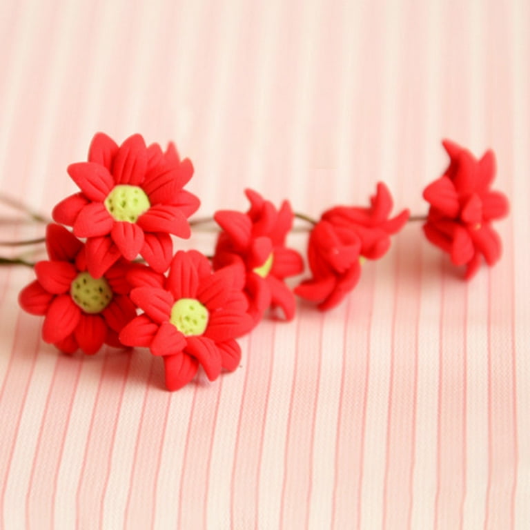 Burgundy Small Artificial Flowers Fake Dollhouse Flowers 