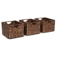 thumbnail image 7 of BirdRock Home Storage Shelf Baskets Abaca Seagrass Wicker Baskets with Handles - Set of 3 - Brown Wash, 7 of 7