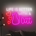 thumbnail image 2 of Handmadetneonsign Life Is Better With A Cat Neon Sign, Cat Neon Wall Art Decor, Pet Spa House Wall Decor 51692, 2 of 5