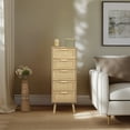 thumbnail image 6 of Finnhomy Rattan Tall Dresser with 5 Drawers, Natural, 6 of 8