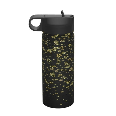 

Qekee Glittering stars Print 18OZ Sports Insulated Kettle Coffee Mug Travel Tea Mug Thermos Cup 18 Stainless Steel Water Bottle For Running Hiking Cycling