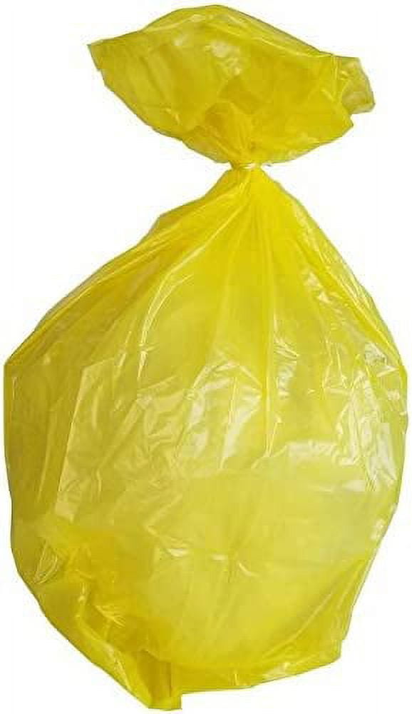PlasticMill 33 Gallon, Yellow, 1.5 MIL, 33x39, 100 Bags/Case, Garbage Bags / Trash Can Liners.