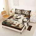 thumbnail image 2 of Castle Fairy Teens Vintage Plaid Patchwork Wildlife King Sheets 4pcs,Bear Deer Paw Mountain Campfire Bedding,Tan Brown Black,1 Fitted Sheet, 1 Flat Sheet and 2 Pillowcases, 2 of 6