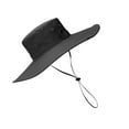 thumbnail image 4 of Sombrero de pescador de ala ancha UPF50+, transpirable, repelente al agua, con cordón ajustable, sombrero para el sol para hombres, senderismo, camping, playa, negro, 4 of 12