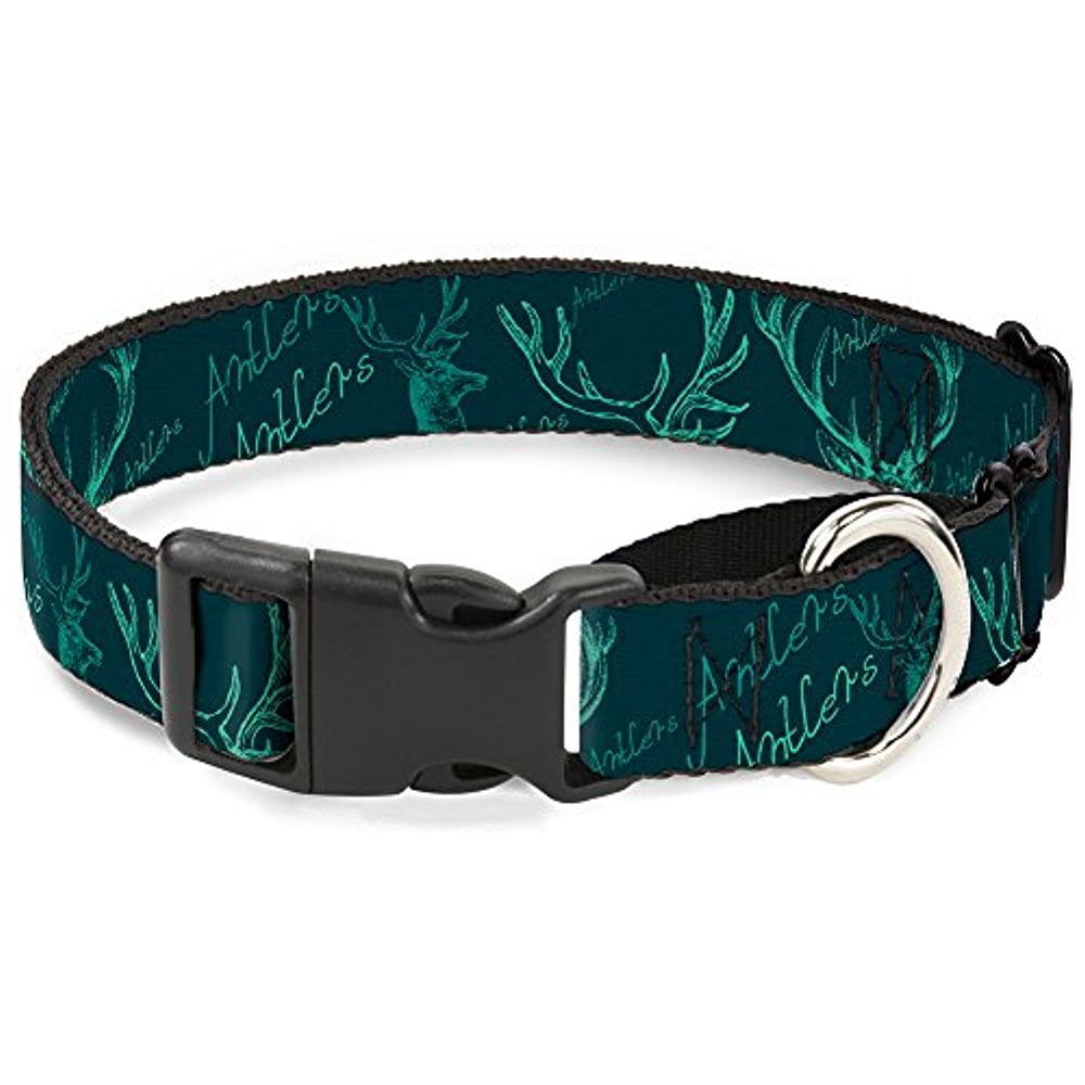 Buckle-Down Antlers Turquoise Martingale Dog Collar