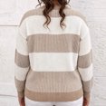 thumbnail image 6 of yillto Plus Size Women Sweater Color Block Striped Fashion Crew Neck Pullover Knit Loose Sweaters, 6 of 6