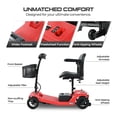 thumbnail image 3 of ENYOPRO 4 Wheel Electric Scooter for Adults, Foldable All-Terrain Mobility Scooter for Seniors with Bright Headlights, USB Port, Basket and Long-Range Battery, Red, 3 of 12
