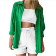 thumbnail image 2 of Rollbacks & More LEBONYARD Clearance Coats for Women,Women's Long Sleeved Shirt Top Green M, 2 of 4