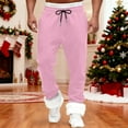 thumbnail image 6 of cfhntfmh Men's Sherpa Lined Sweatpants Thermal Fleece Jogger Pants Winter Warm Thick Workout Running Trousers Cold Weather, 6 of 6