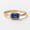 Rose Plated, variant on Solitaire Baguette Cut Blue Sapphire Engagement Ring, Filigree Detailing Band Ring Stackable Promise Ring, September Birthstone Ring, Handmade Jewelry