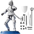 thumbnail image 1 of Figura de acción de caballero medieval de 13 piezas, juguete de bricolaje móvil con múltiples articulaciones de guerrero con armas y escudos, muñeca articulada extraíble magnética, decoraciones de esc, 1 of 7
