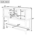 thumbnail image 4 of Sideboard Buffet Table, 45.3'' Farmhouse Console Table, Wooden Hallway Table with Drawers, Cabinet and Wine Rack, Multifunctional Usage Foyer Table, Large Weight Capacity, H020, 4 of 9