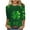 Multicolor 8, variant on Ltctricy Women's Plus Size St. Patrick's Day Tops Fashion 3/4 Sleeve Crewneck Casual Shirts Lounge Spring Comfy Loose Blouse