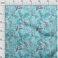 thumbnail image 3 of oneOone Cotton Cambric Turquoise & Purple Fabric Leaves & Lemon Craft Projects Decor Fabric Printed By The Yard 42 Inch Wide, 3 of 6