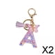 thumbnail image 1 of 2 Llaveros De Resina Con Adornos Para Niñas Y Mujeres, Regalos, Llavero Con Alfabeto Inglés A 2 piezas, 1 of 9
