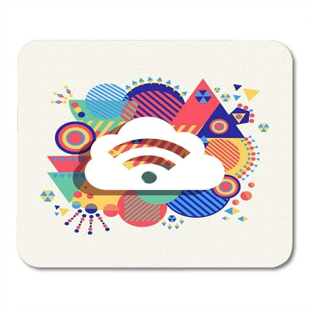 SIDONKU Fun RSS Feed Cloud Computing Design with Colorful Vibrant Geometry Shapes Social Media Concept Abstract Mousepad Mouse Pad Mouse Mat 9x10 (Best Rss Feed App)
