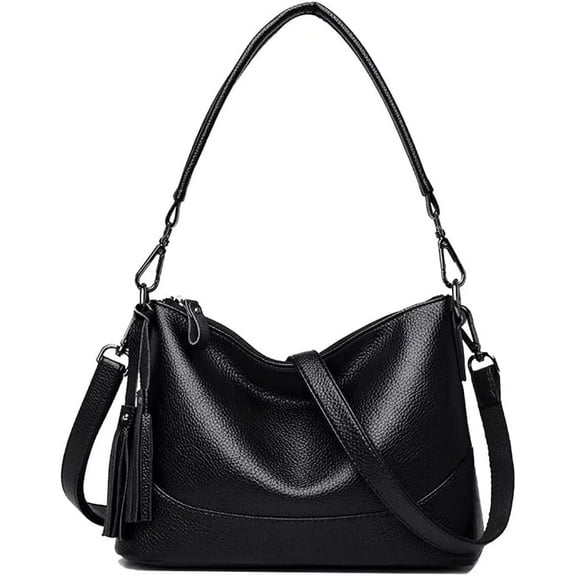 Women's Leather Crossbody Bag Tassel Crossbody Vintage Handbag Lightweight Purse