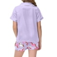 thumbnail image 5 of CONROSES Girls Pajama Set Cartoon Horse Graphic Short Sleeve Pjs Tops Shorts Loungewear Sets Cozy Nightwear Sleepwear, 5 of 5