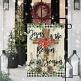 thumbnail image 6 of Christmas Cross Garden Flag Jesus Is the Reason for the Season Garden Flag 12.5x18 Double Sided Vertical Burlap Farmhouse Yard Flag Christmas Winter Religious Outdoor Decor, 6 of 6