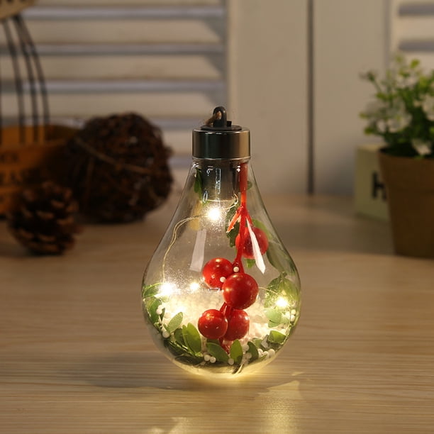 Navidad LED Bola de Navidad transparente Árbol de Navidad Colgante que brilla intensamente Wmkox8yii fhajkh2042