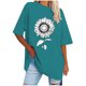 thumbnail image 1 of Fiudx Ofertas Del Día Blusa Informal de Manga Corta con Estampado de Cuello Redondo para Mujer, 1 of 3