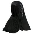 thumbnail image 1 of Foulard d'Été Musulman en Soie Glacée Respirant Fleur à Franges Turban de Mode, 1 of 9