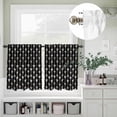 thumbnail image 5 of Kitchen Window Curtains Valance and Tier Set, Abstract Star Line Rod Pocket Tier Curtain Valance Set, Pentagram on Black Background Light Filtering Cafe Curtains for Bedroom Living Room, 5 of 9
