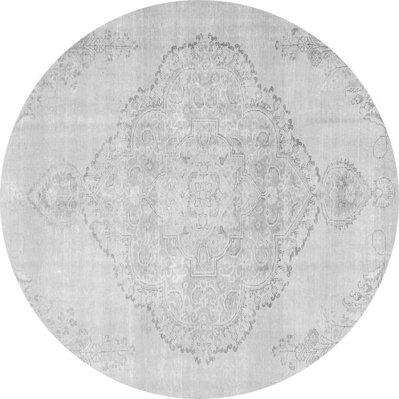 Ahgly Company Indoor Round Persian Gray Traditional Area Rugs, 5' Round
