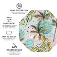 thumbnail image 3 of Honeii Watercolor Palm Tree print Leather Coaster Set of 4, ideal for safeguarding your furniture from drinks spills and effortless cleanup-Octagon, 3 of 6